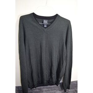 Jos. A. Bank‎ Traveler Men's XL V-Neck 100% Merino Wool Olive Green Sweater